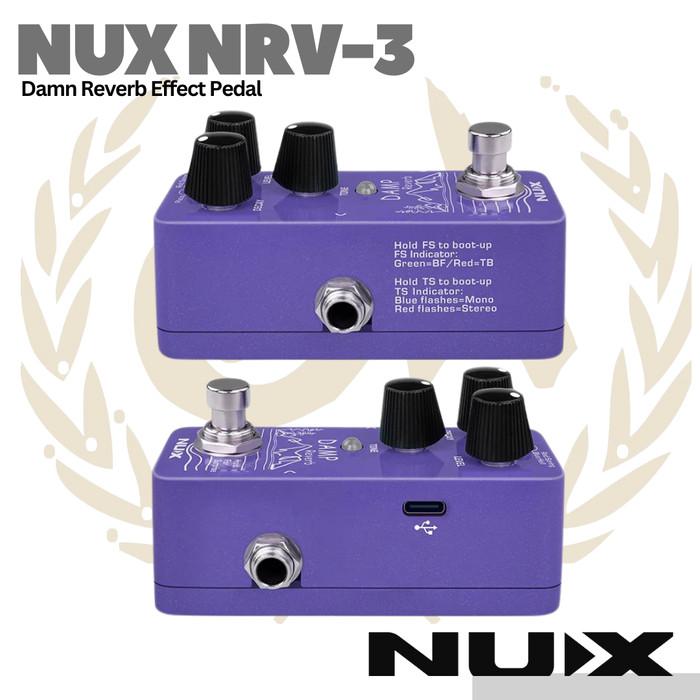 NUX Damp Reverb NRV3 Guitar Effect Pedal - Efek Gitar NRV-3 dengan 3 Tipe Reverb Plate Spring dan Hall Mini Enclosure Garansi 1 Tahun