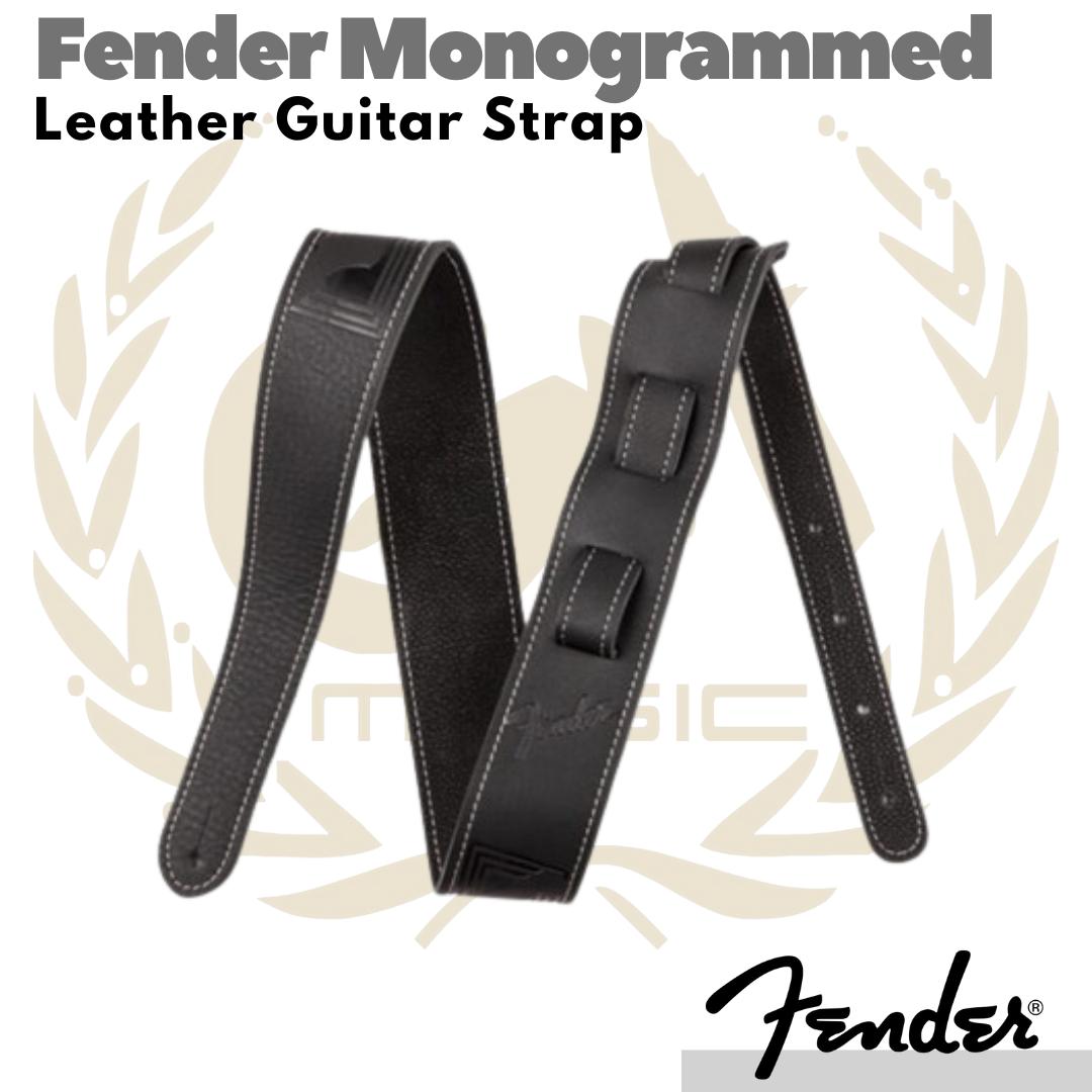 Fender Monogrammed Leather Guitar Strap | Selempang Gitar Kulit