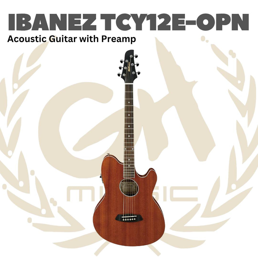 Ibanez TCY12E-OPN Acoustic Guitar with Preamp, Open Pore Natural - Gitar Akustik dengan Pre-amp TCY12EOPN TCY12E OPN Original