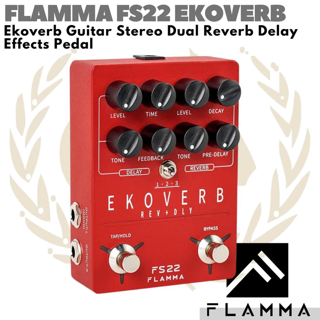 FLAMMA FS22 Ekoverb Guitar Stereo Dual Reverb Delay Effects Pedal