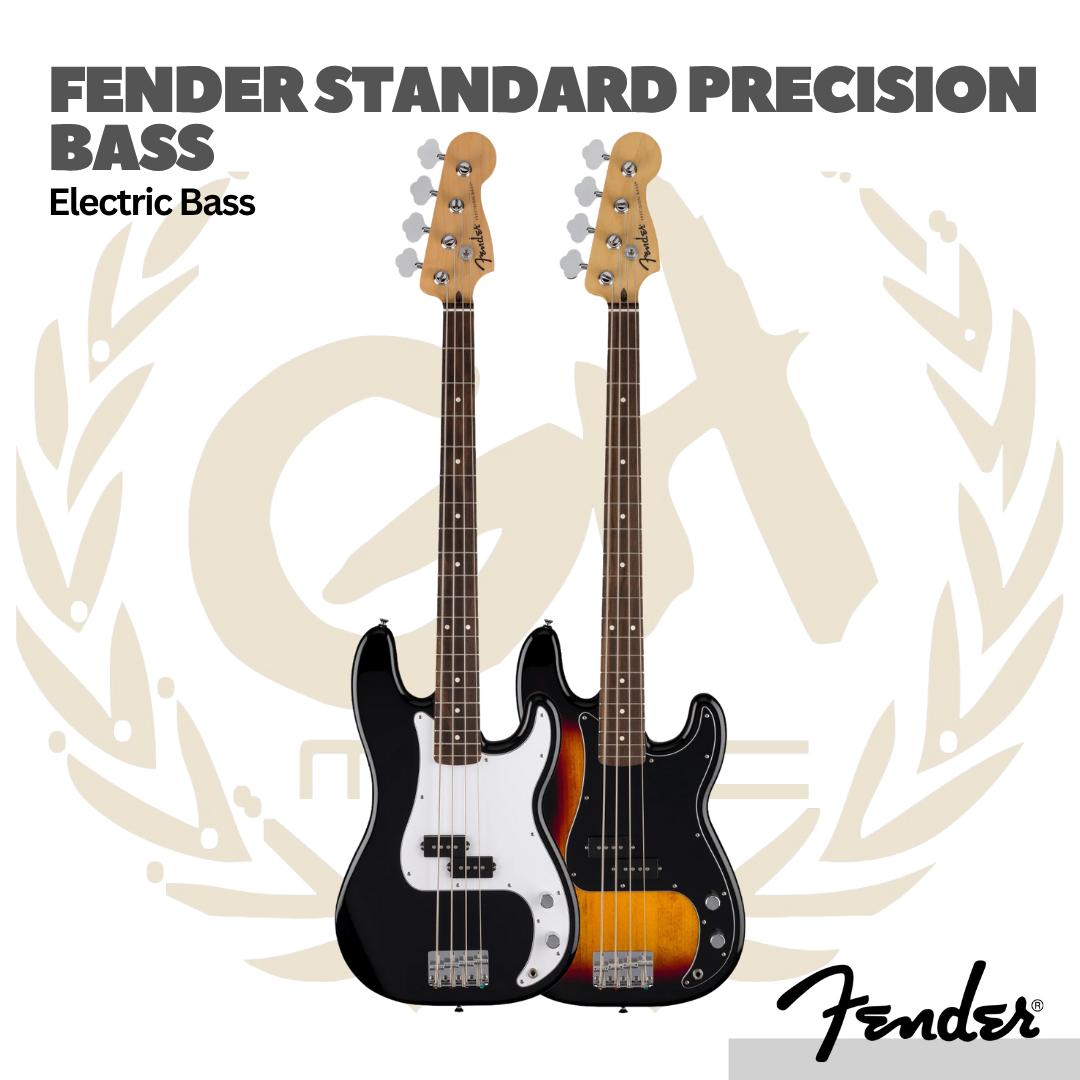 Fender Standard Precision Bass Guitar, Laurel FB, Electric Bass - Bass Elektrik