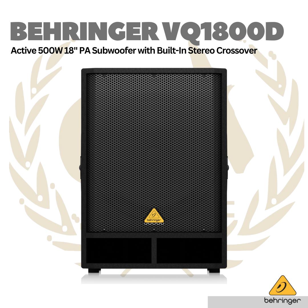 Behringer VQ1800D Active 500W 18" PA Subwoofer with Stereo Crossover