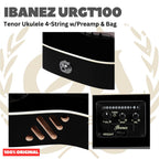 Ibanez URGT100 Tenor Ukulele 4-String w/Preamp & Bag - Ukulele Tenor 4-senar Original Asli