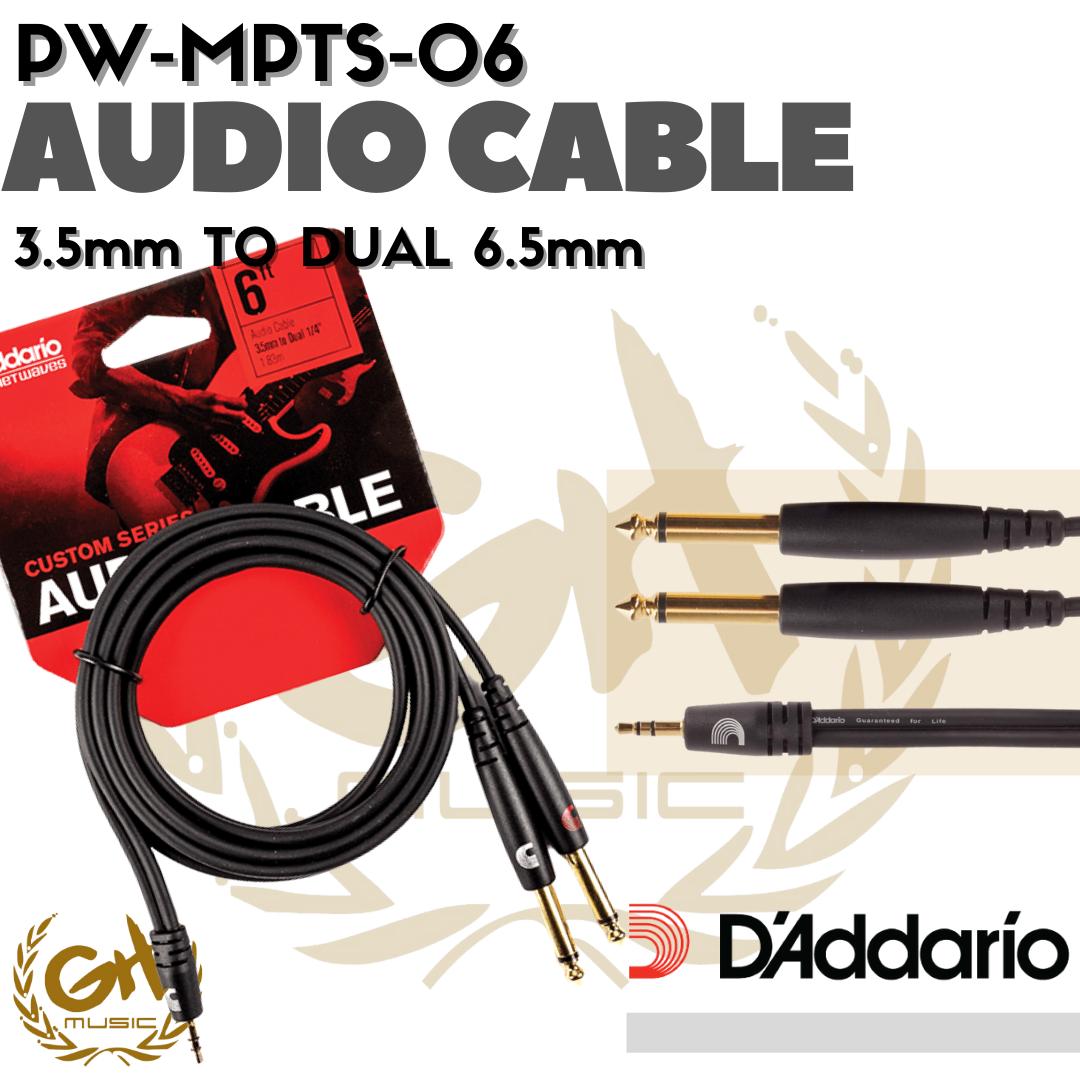 D'ADDARIO PW-MPXLR-06 - 3.5mm TO DUAL 6.5mm CABLE, 1.8meter