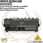 BEHRINGER XENYX Q1204 MIXER WITH AUDIO INTERFACE