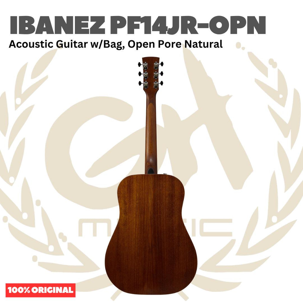 Ibanez PF14JR-OPN Acoustic Guitar w/Bag, Open Pore Natural - Gitar Akustik