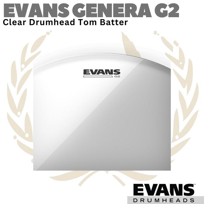 EVANS GENERA G2 Clear Drumhead Tom Batter | 8 10 12 13 14 15 16 Inch