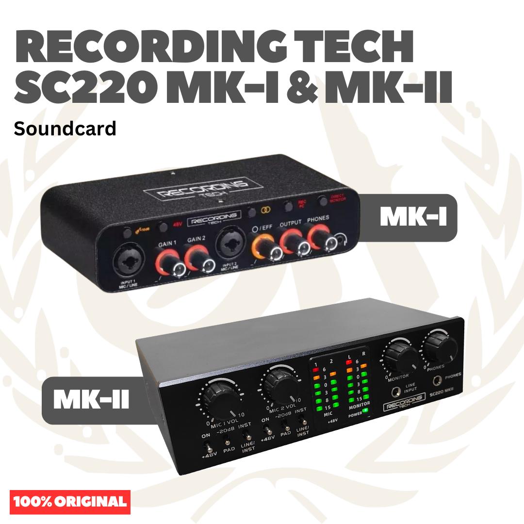 Recording Tech SC220 MK-I & MK-II Professional Audio Interface Soundcard for Recording or Live Streaming - Sound Card SC-220