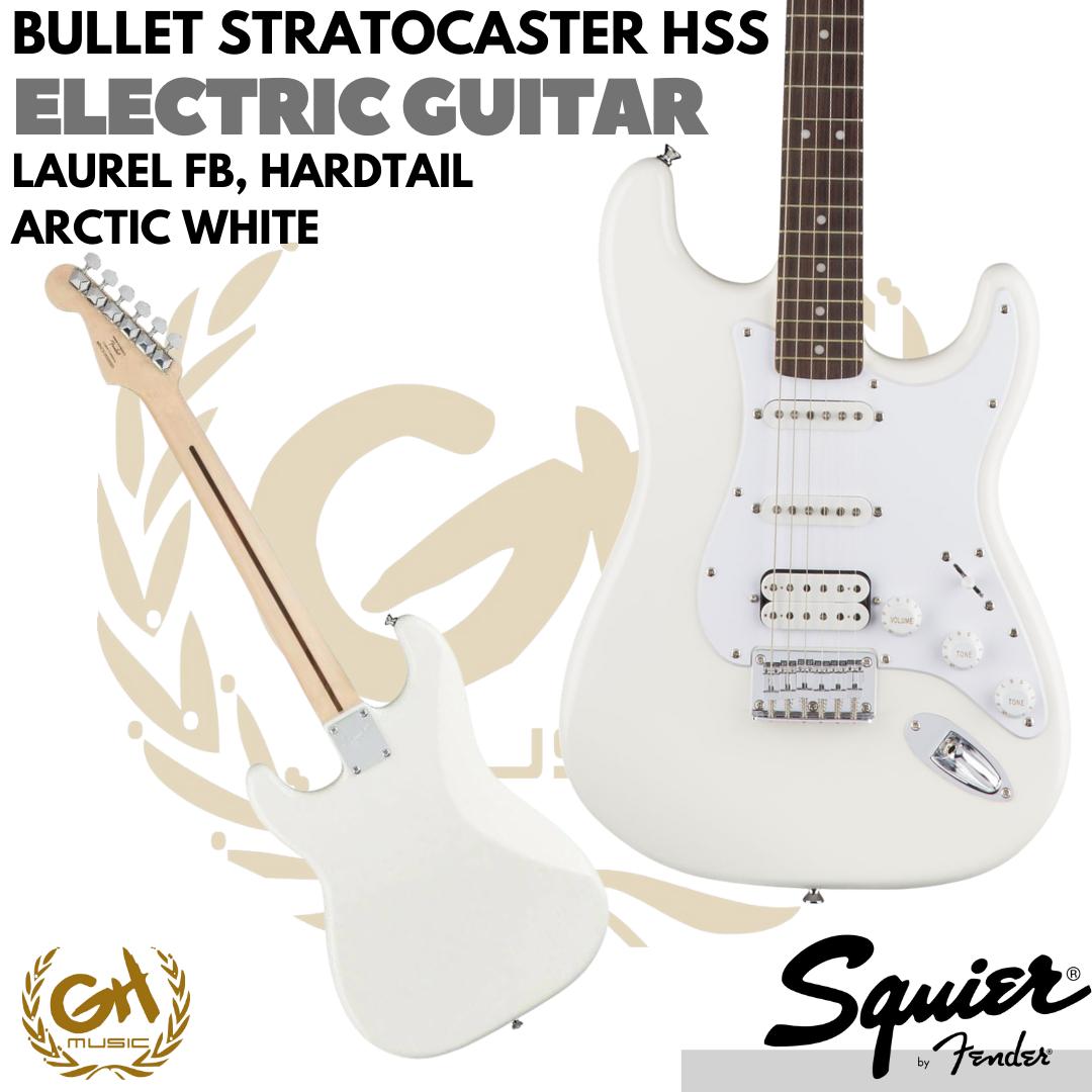 SQUIER BULLET STRATOCASTER HSS ELEKTRIC GUITAR LAURAL FB ARCTIC WHITE