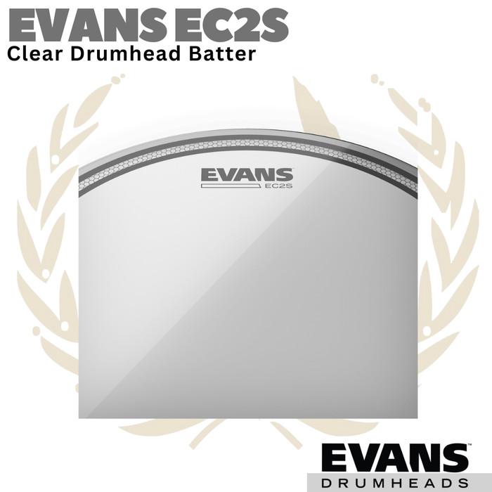 EVANS EC2S Clear Drumhead Tom Batter | 6 8 10 12 13 14 15 16 18 Inch