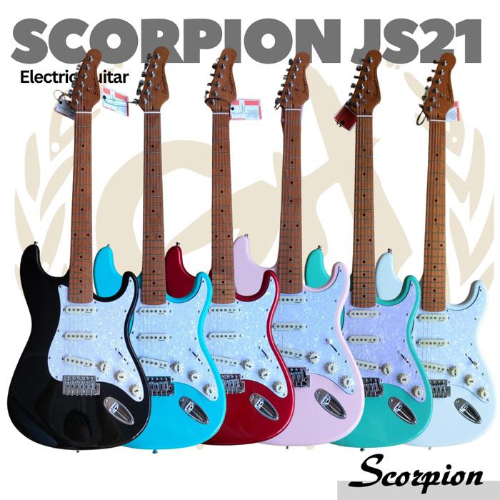 SCORPION JS21 Black Jaguar Series Electric Guitar | Gitar Stratocaster - BK, GITARONLY