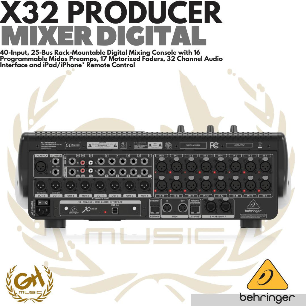 BEHRINGER X32 PRODUCER 40-Input, 25-Bus Rack-Mountable Digital Mixer