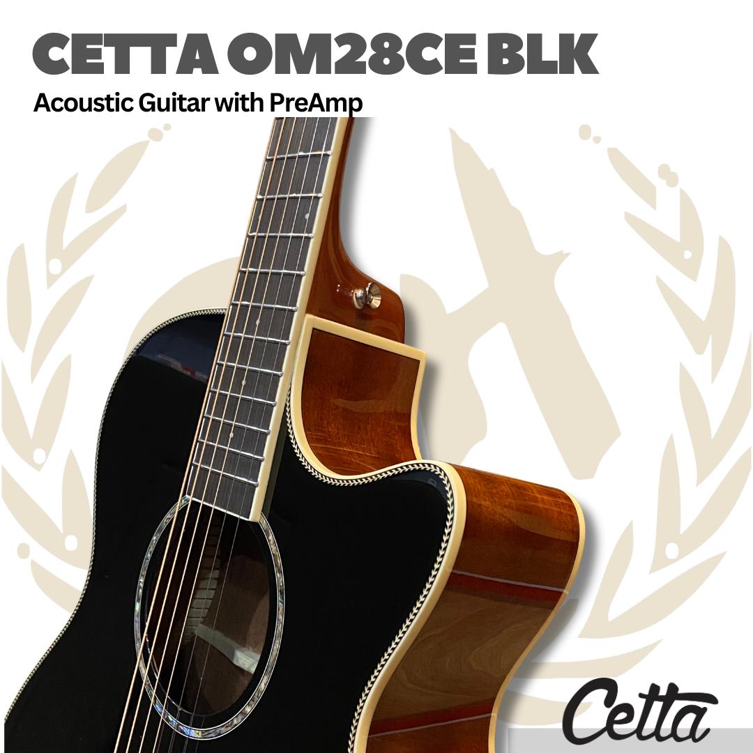 Cetta OM28CE Acoustic Guitar with Pre-Amp - Gitar Akustik Elektrik Cetta OM28CE dengan PreAmp