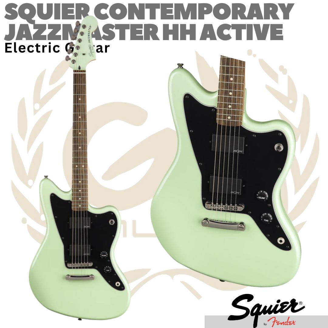 Squier Contemporary Active Jazzmaster HH Electric Guitar, Surf Pearl - Gitar Listrik