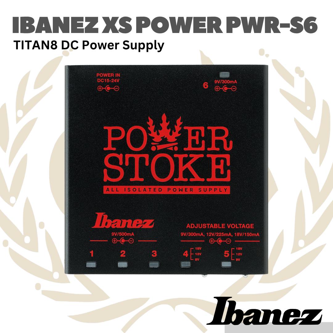 Ibanez XS Power PWR-S6 TITAN8 DC Power Supply - PWR S6 Adaptor Efek Gitar Pedal 9V/500mA PWRS6 TITAN-8