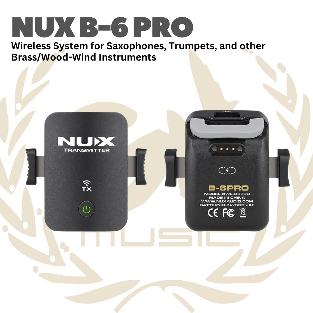 NUX B-6 PRO Wireless System for Saxophones, Trumpets, and other Brass/Wood-Wind Instruments - Mic Wireless NUX B6 PRO untuk Alat Musik Tiup