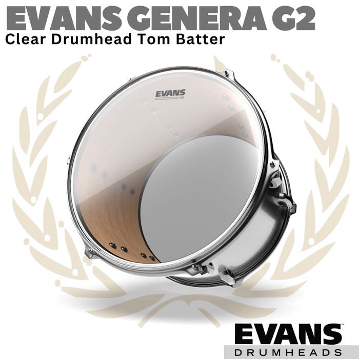EVANS GENERA G2 Clear Drumhead Tom Batter | 8 10 12 13 14 15 16 Inch