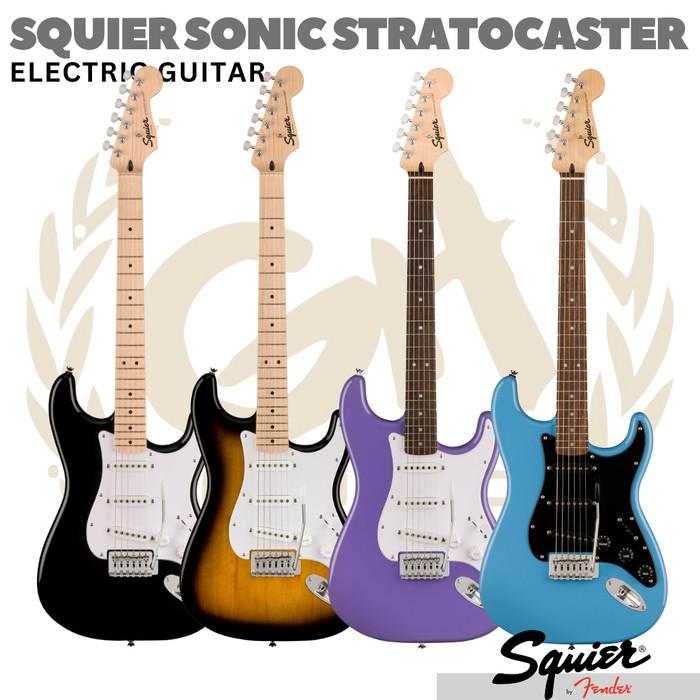 SQUIER SONIC STRATOCASTER SSS Electric Guitar | Gitar Listrik Elektrik - BLACK