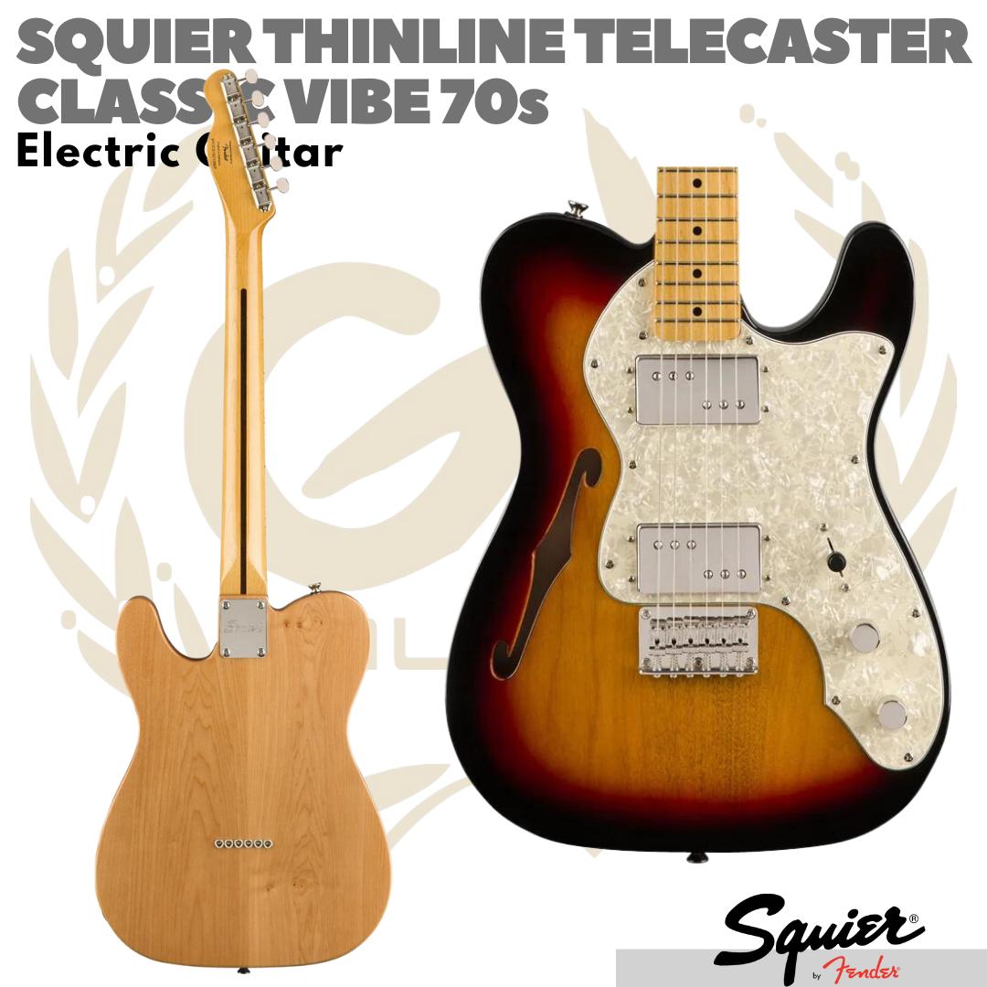 Squier Classic Vibe 70s Telecaster Thinline Electric Guitar, Maple FB - Gitar Listrik