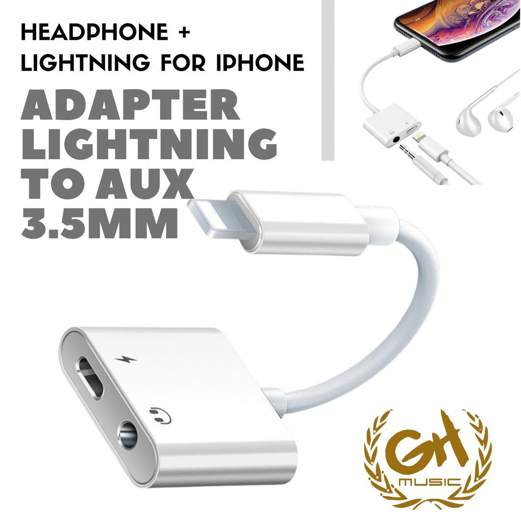 Adapter Lightning to AUX 3.5mm Headphone + Lightning for iPhone
