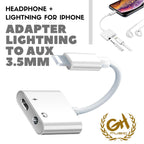 Adapter Lightning to AUX 3.5mm Headphone + Lightning for iPhone