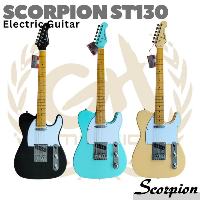 SCORPION ST130 Electric Guitar | Gitar Listrik Elektrik Telecaster - BK, TANPA AMPLI