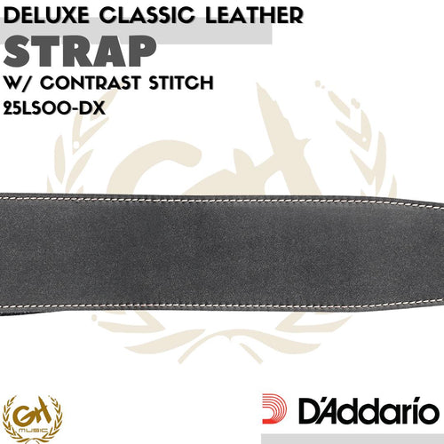 D'ADDARIO DELUXE LEATHER W/ CONTRAST STITCH - STRAP GITAR