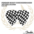 Fender Wavy Checkerboard 351 Celluloid Guitar Picks, 8-Pack - Pick Gitar Bass