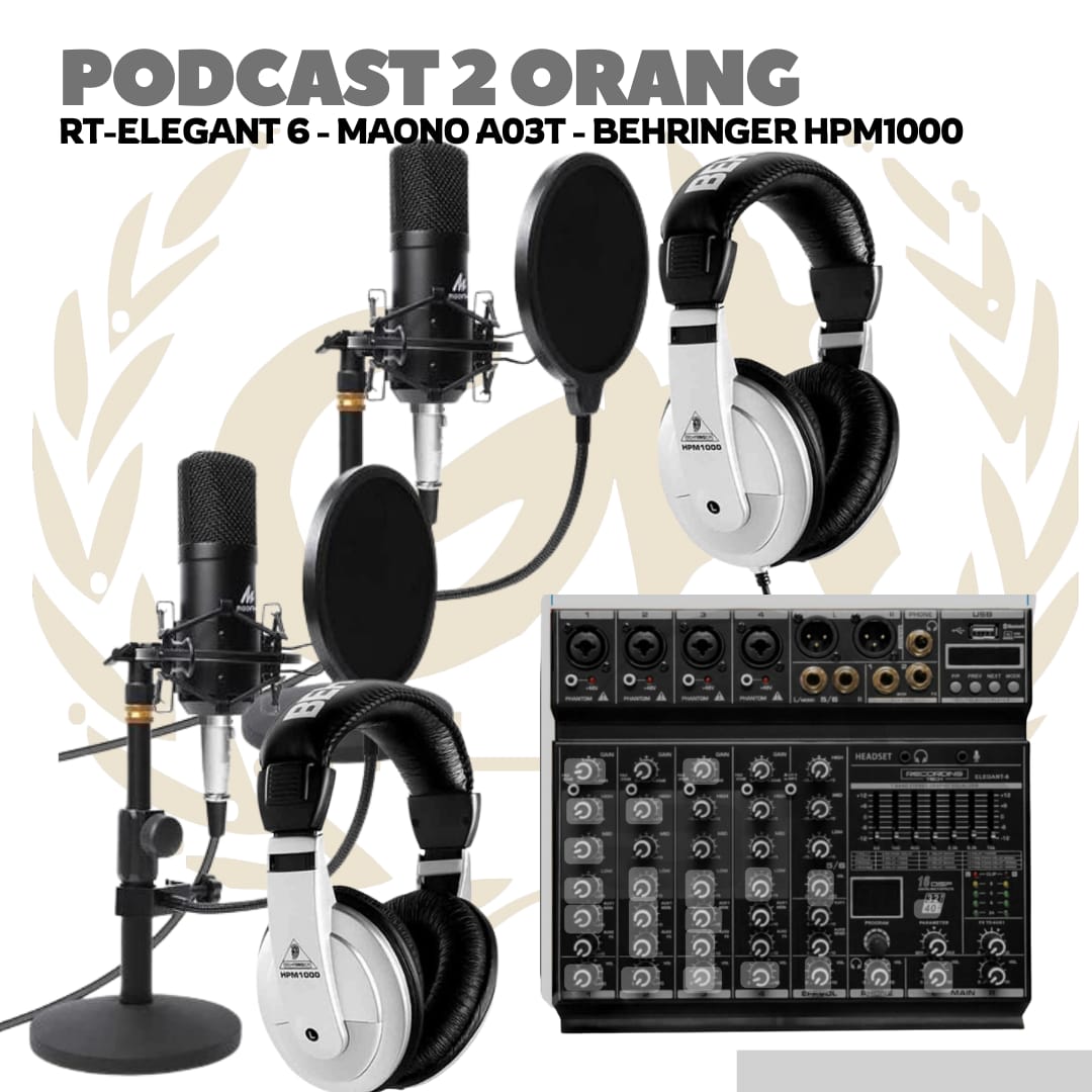 PAKET PODCAST 2 ORANG MURAH BERKUALITAS MAONO A03T + RT ELEGANT 6