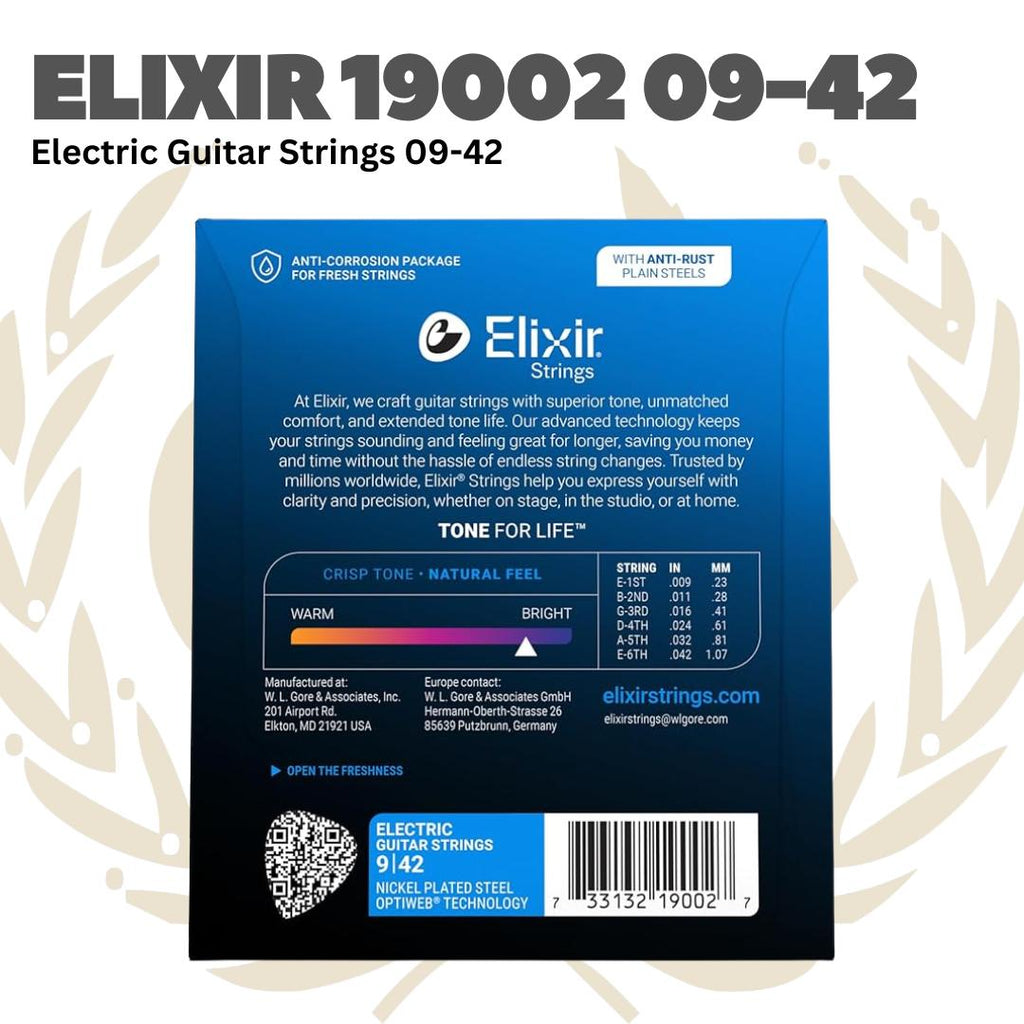 ELIXIR 19002 Optiweb Electric Guitar Strings 09-42 | Senar Gitar