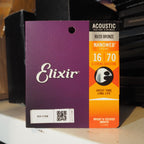 Elixir 11308 16-70 Nanoweb 80/20 8-String Baritone Acoustic Guitar Strings