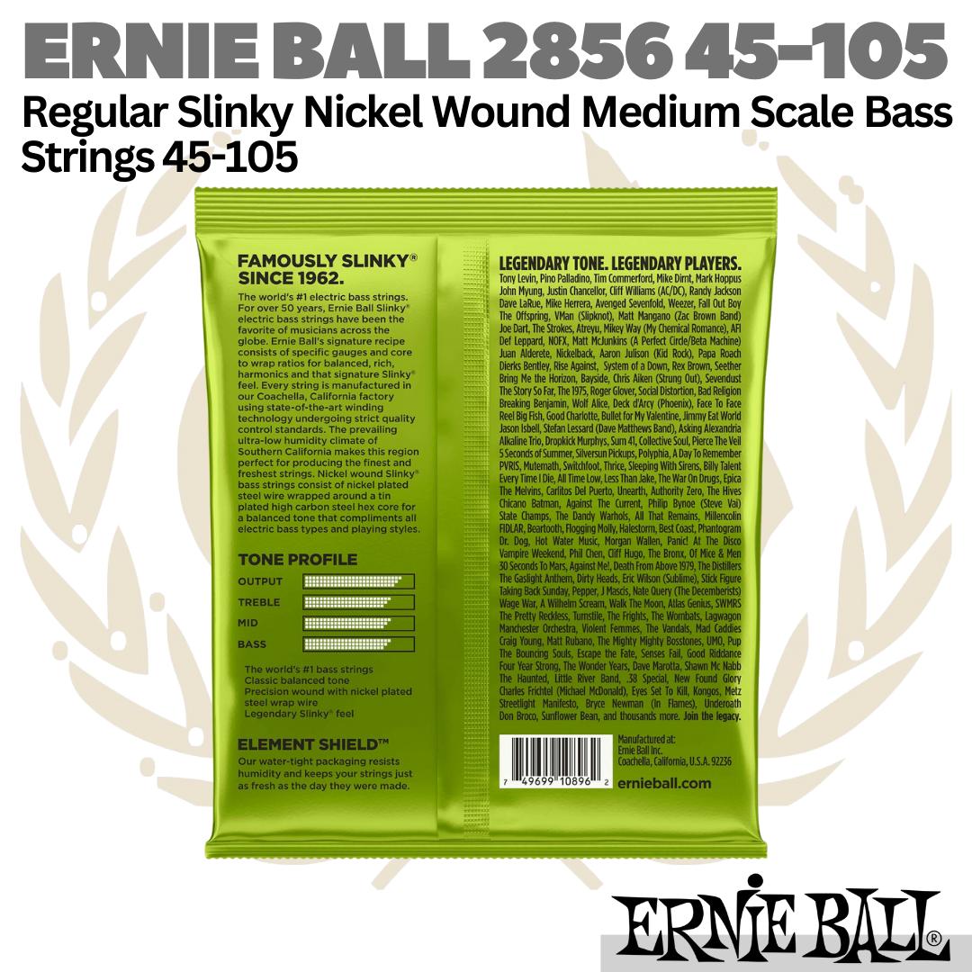 Ernie Ball 2856 Regular Slinky Nickel Wound Medium Scale Bass Strings