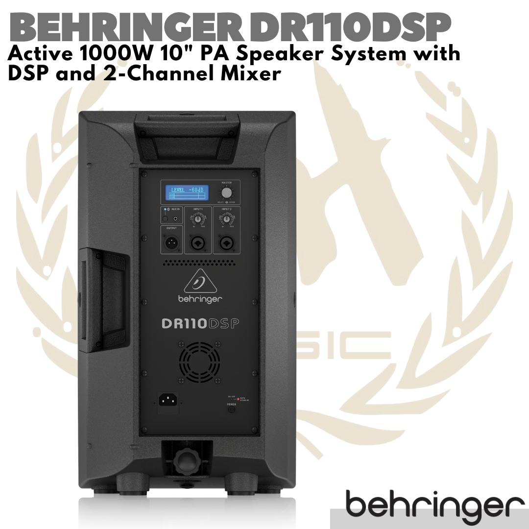 BEHRINGER DR110DSP Active 1000W 10" PA Speaker System with DSP + Mixer