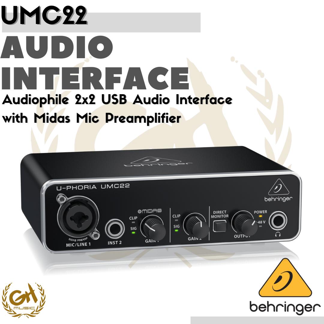 BEHRINGER UMC22 SOUNDCARD AUDIO INTERFACE