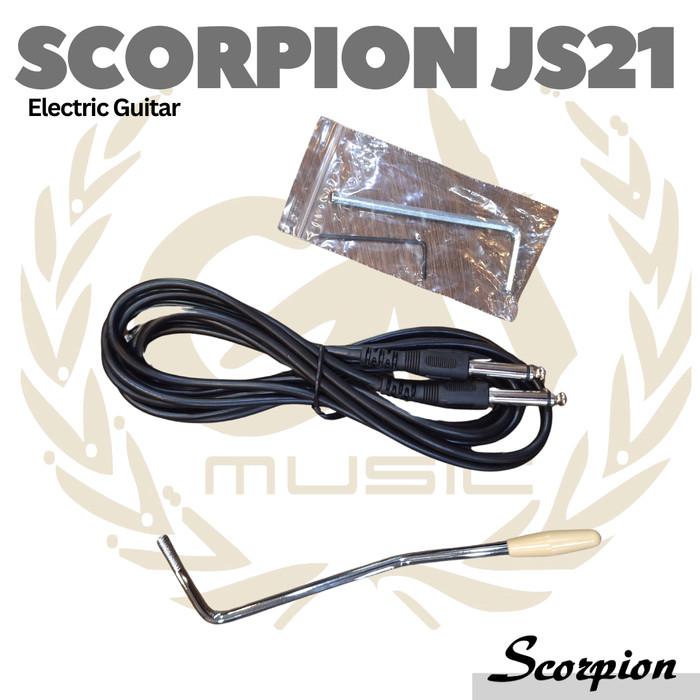 SCORPION JS21 Black Jaguar Series Electric Guitar | Gitar Stratocaster - BK, GITARONLY