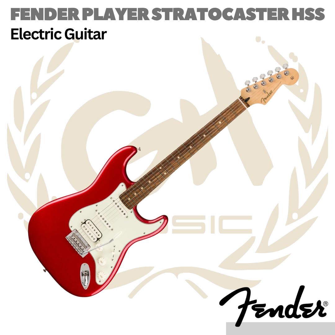 Fender Player HSS Stratocaster Electric Guitar, Pau Ferro FB - Gitar Listrik