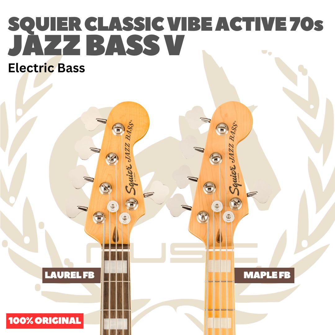 SQUIER Classic Vibe Active 70s Jazz Bass V Electric Bass Guitar - Gitar Bass Listrik Elektrik Aktif 5-string Original Asli