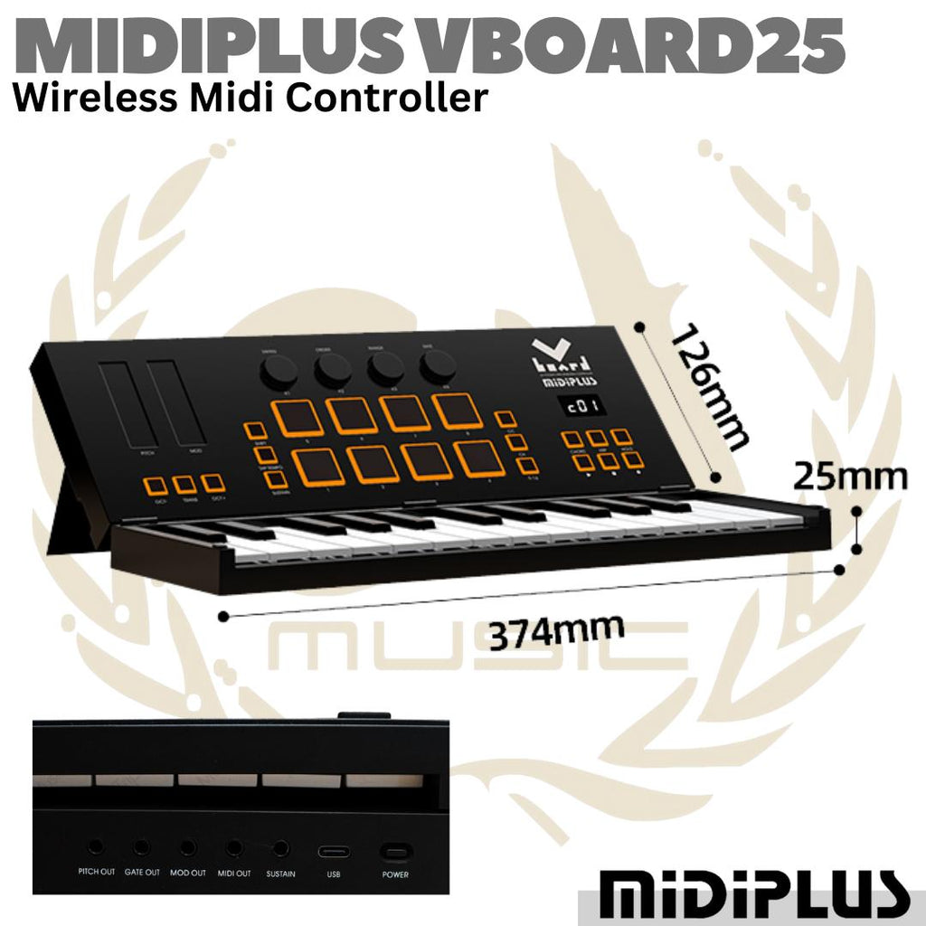 MIDIPLUS VBOARD25 Wireless Bluetooth Midi Controller | V Board 25