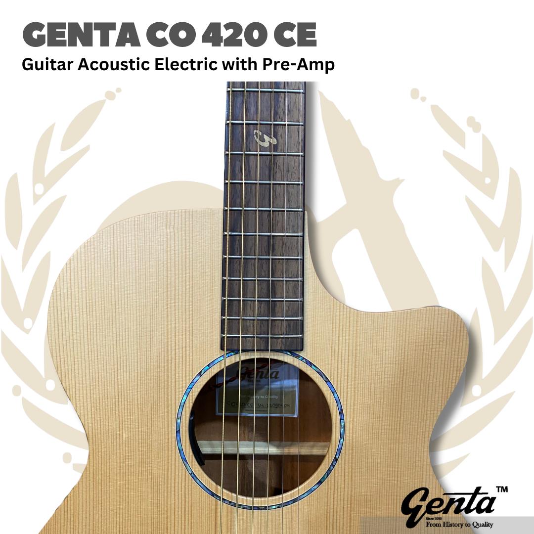 Genta CO 420 CE Acoustic Electric Guitar | Gitar Akustik With preamp CO420CE