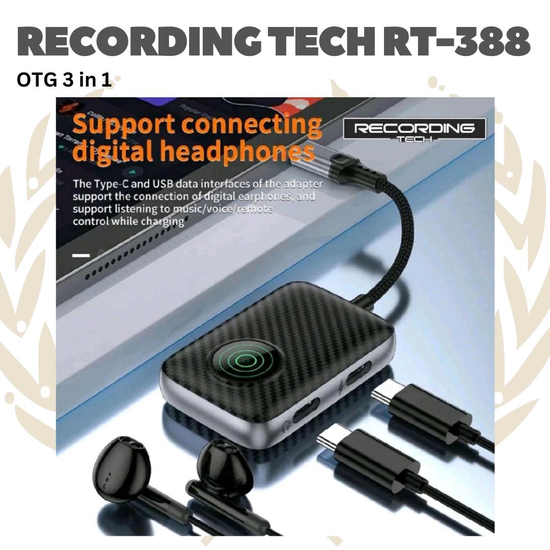 Recording Tech RT-388 3 in 1 OTG Type C Android to USB3.0 Type C With Charging 60W - RT388 3in1 USB-C HUB RT 388
