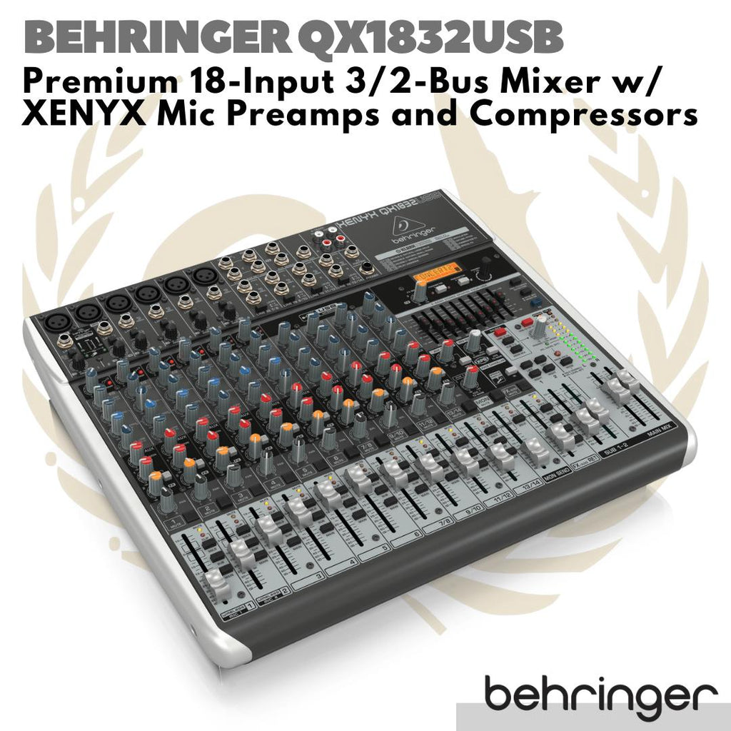 Behringer Xenyx QX1832USB Premium 18-Input 3/2-Bus Mixer USB Interface