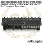 BEHRINGER X1622USB Premium 16 Audio Mixer with XENYX Mic Preamp | 1622