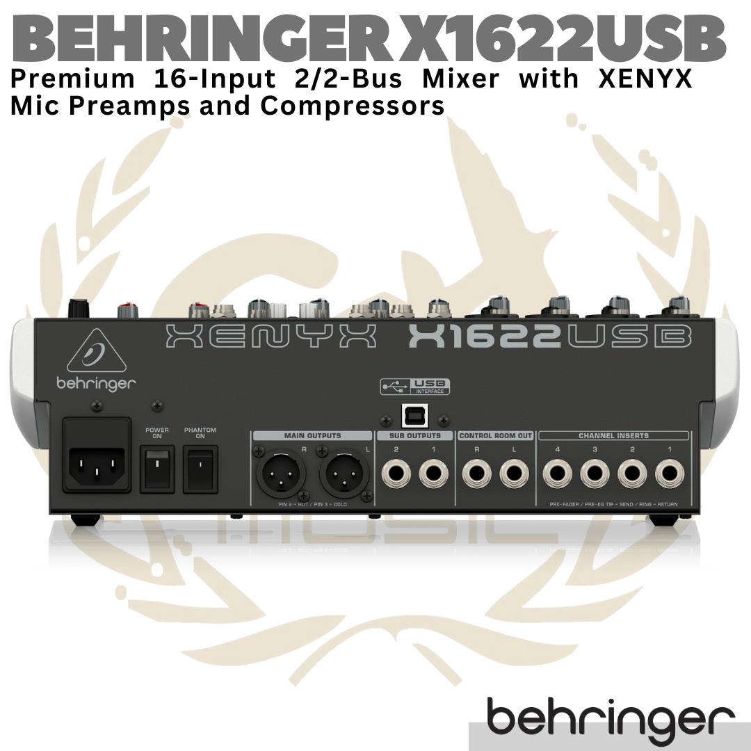 BEHRINGER X1622USB Premium 16 Audio Mixer with XENYX Mic Preamp | 1622