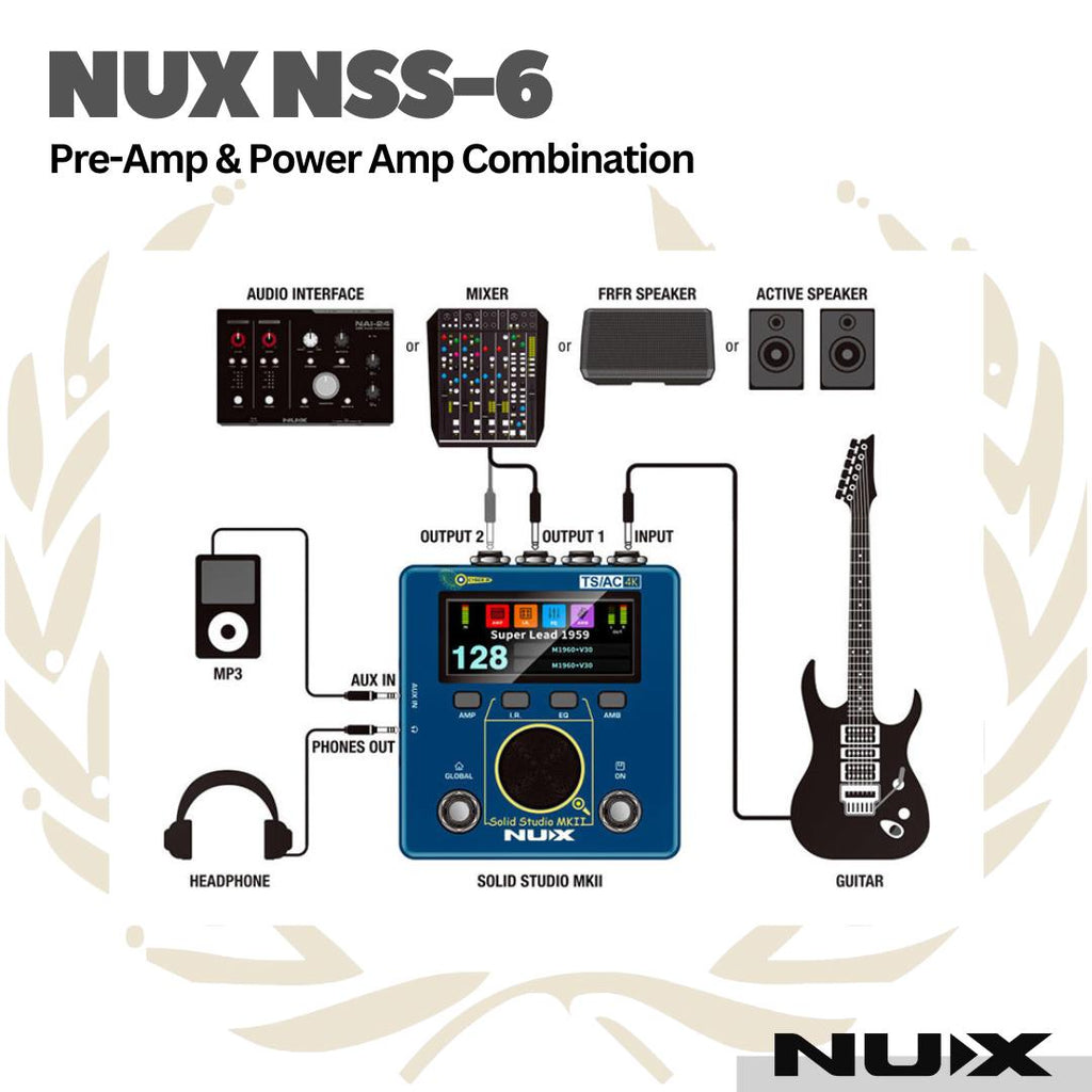 NUX NSS-6 SOLID STUDIO MK-II PreAmp Power Amp Combination Effect Pedal - Efek Amp Simulator NUX NSS6