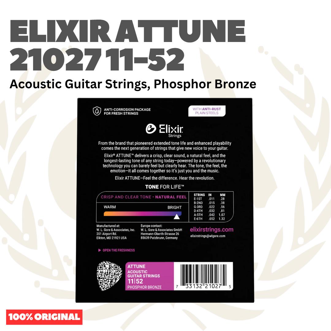 ELIXIR 21027 Attune Phosphor Bronze 11-52 Acoustic Guitar Strings - Senar Gitar Akustik