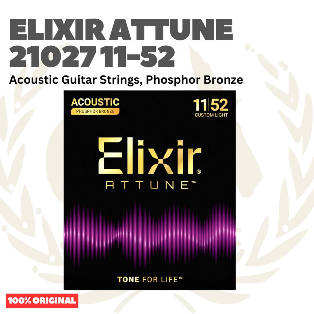 ELIXIR 21027 Attune Phosphor Bronze 11-52 Acoustic Guitar Strings - Senar Gitar Akustik