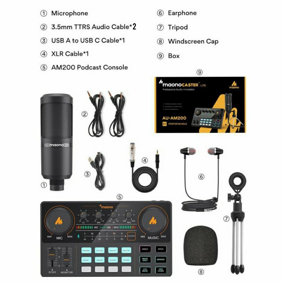 MAONO AM200 S1 PLUS MIC MAONO A03T PODCAST 2 ORANG