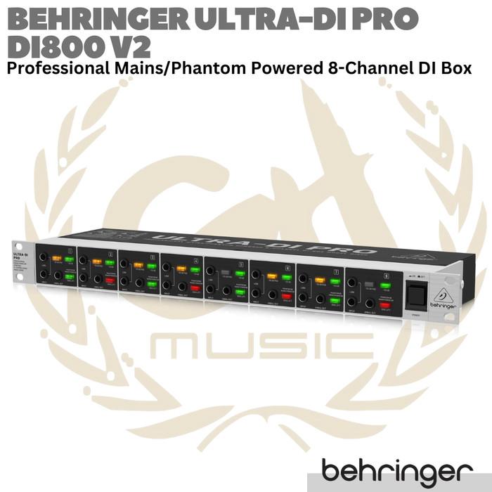 BEHRINGER ULTRA DI PRO DI800 V2 Phantom Powered 8 Channel Rack DI Box