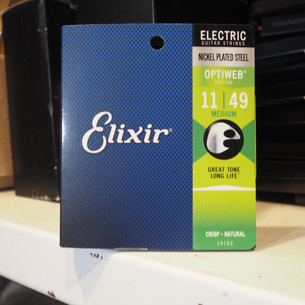 ELIXIR 19102 Optiweb Electric Guitar Strings, Medium 11-49 | Senar