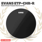 EVANS ETP-CHR-R Black Chrome Tom Drumhead Rock Tom Pack (10", 12", 16") - Membran Tom Drum Tompack Head Membran Original Asli